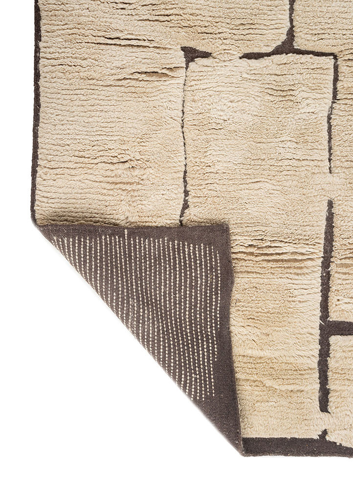 indusbar ivory wool flat weaves Rug - Backing Shot