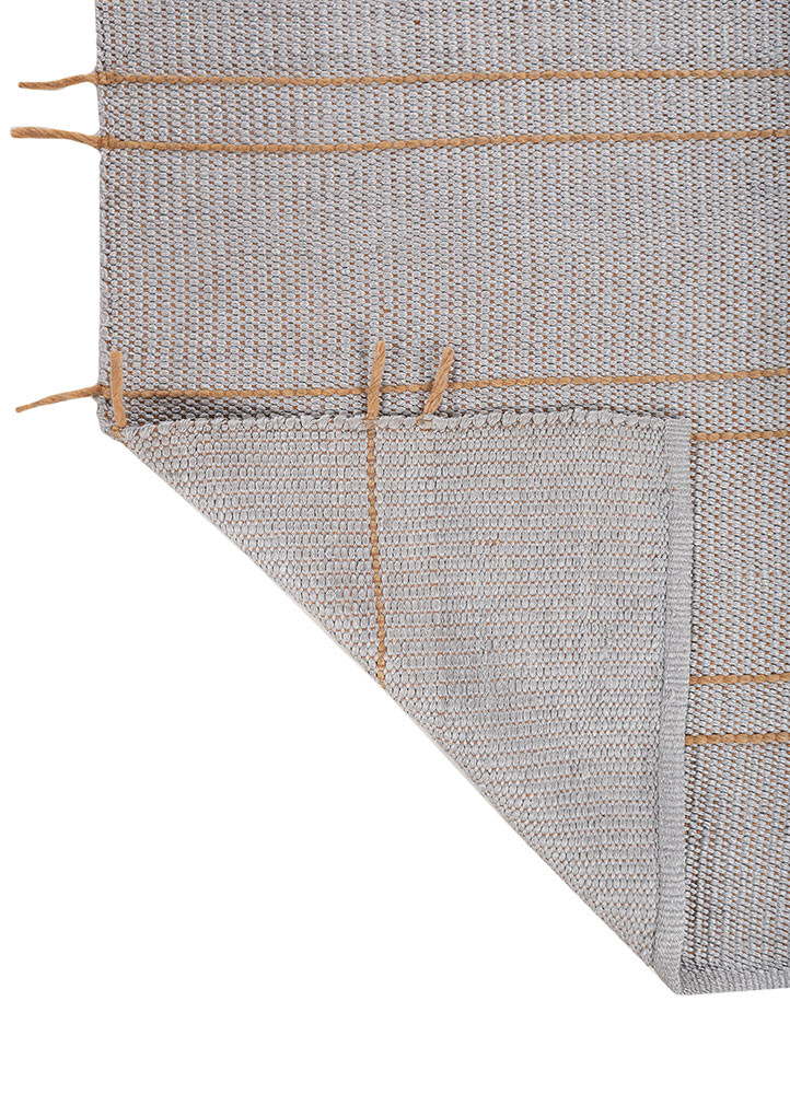 contour beige and brown polyester hand loom Rug - Backing Shot