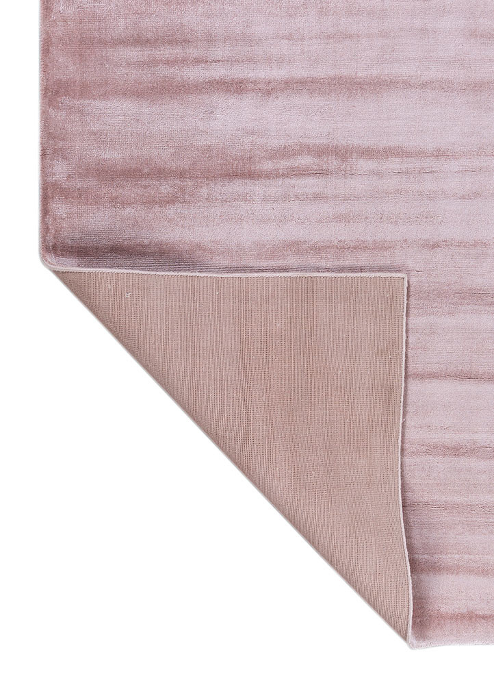 basis pink and purple viscose hand loom Rug - Backing Shot