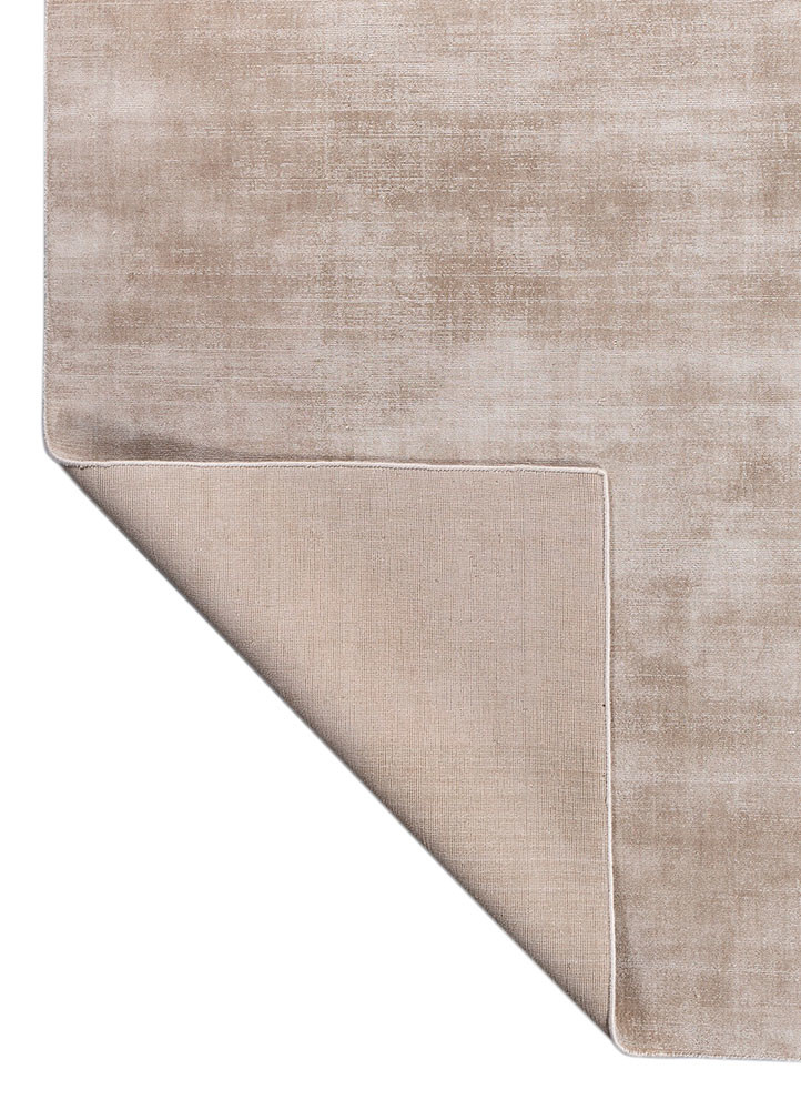 basis beige and brown viscose hand loom Rug - Backing Shot