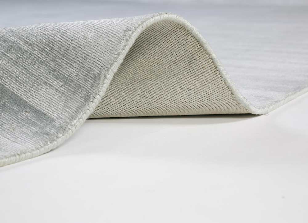 basis grey and black viscose hand loom Rug - Backing Shot