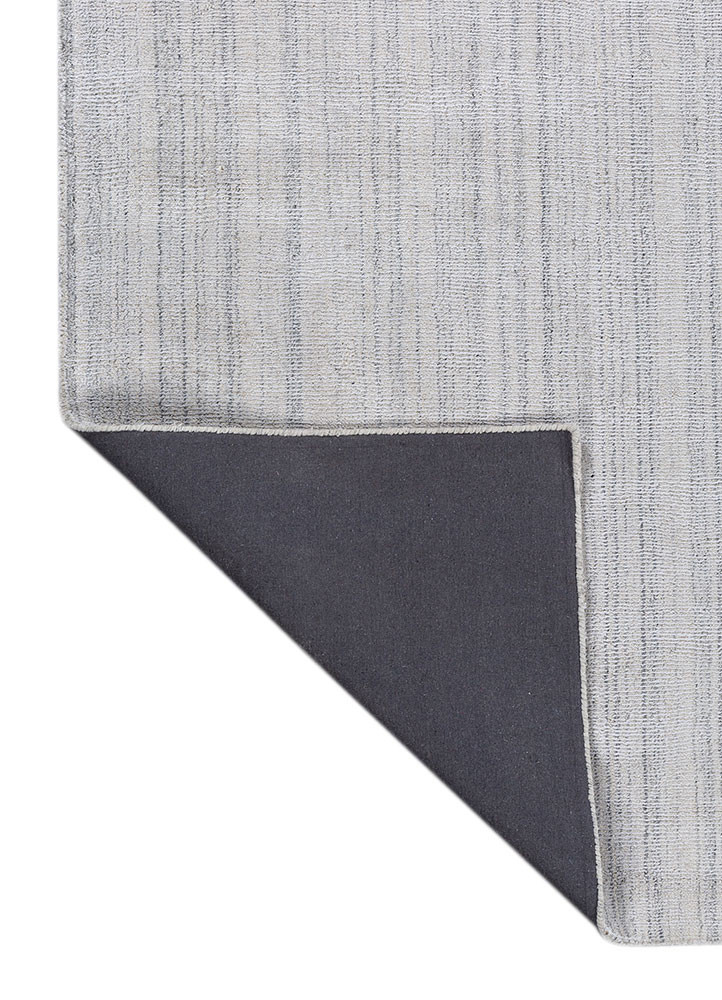 basis grey and black wool and viscose hand loom Rug - Backing Shot basis grey and black wool and viscose hand loom Rug - Backing Shot
