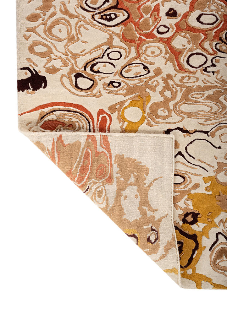 sthir ivory wool hand knotted Rug - Backing Shot sthir ivory wool hand knotted Rug - Backing Shot