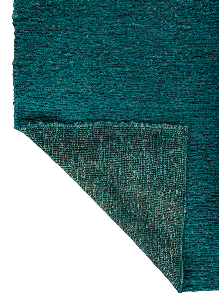 hula green jute and hemp hand knotted Rug - Backing Shot