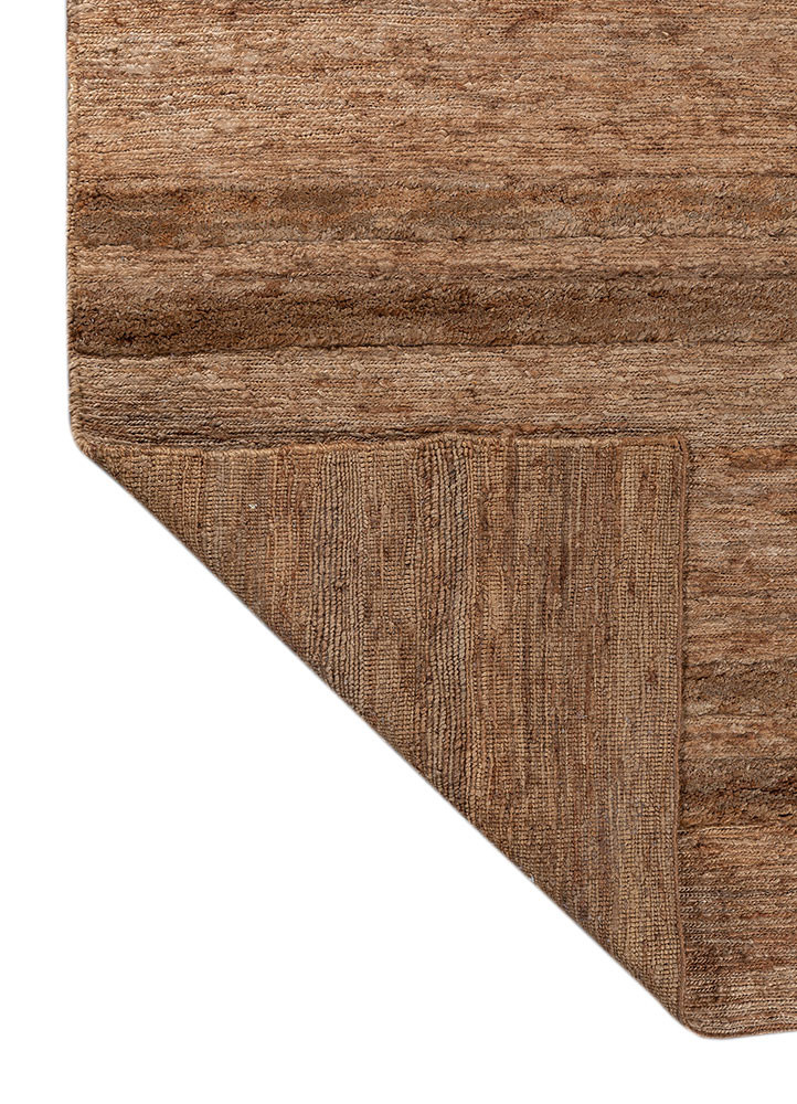 hula beige and brown jute and hemp hand knotted Rug - Backing Shot