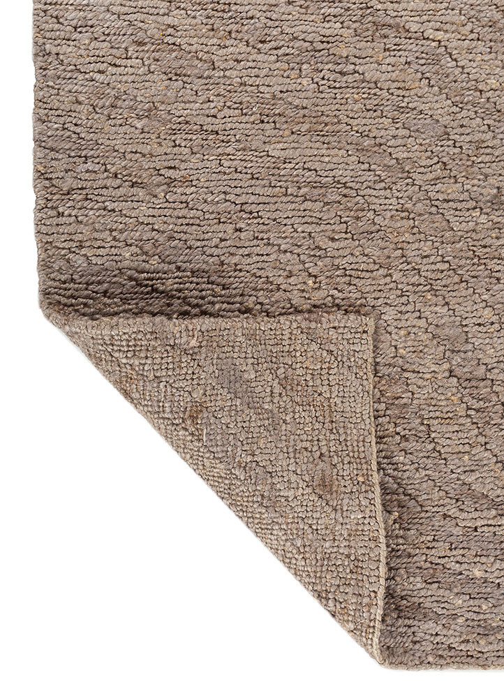 nomadic threads grey and black jute and hemp hand knotted Rug - Backing Shot