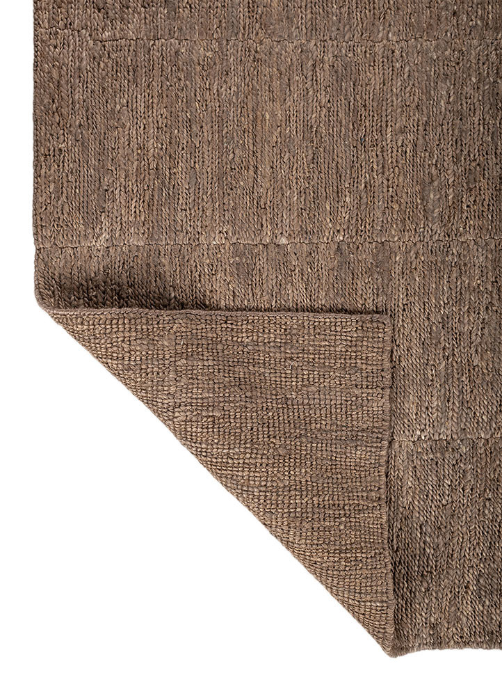 nomadic threads grey and black jute and hemp hand knotted Rug - Backing Shot