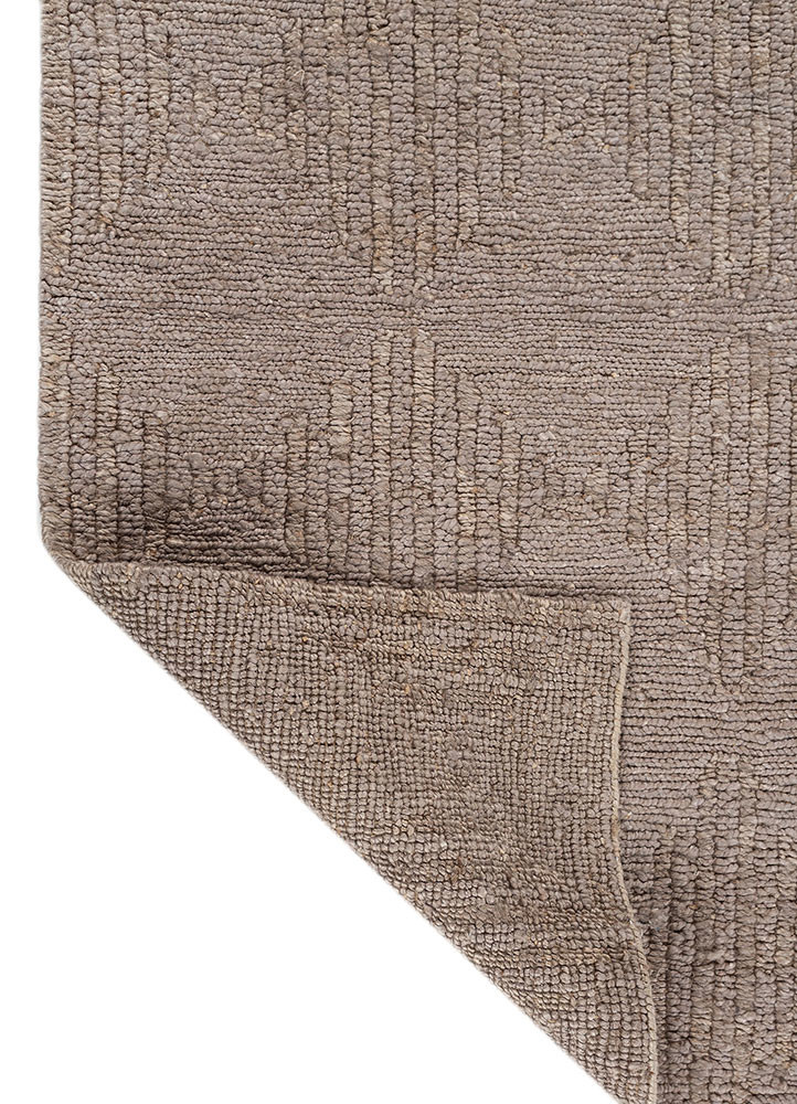 hula grey and black jute and hemp hand knotted Rug - Backing Shot