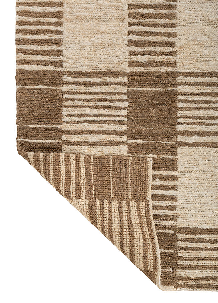 nomadic threads ivory jute and hemp hand knotted Rug - Backing Shot