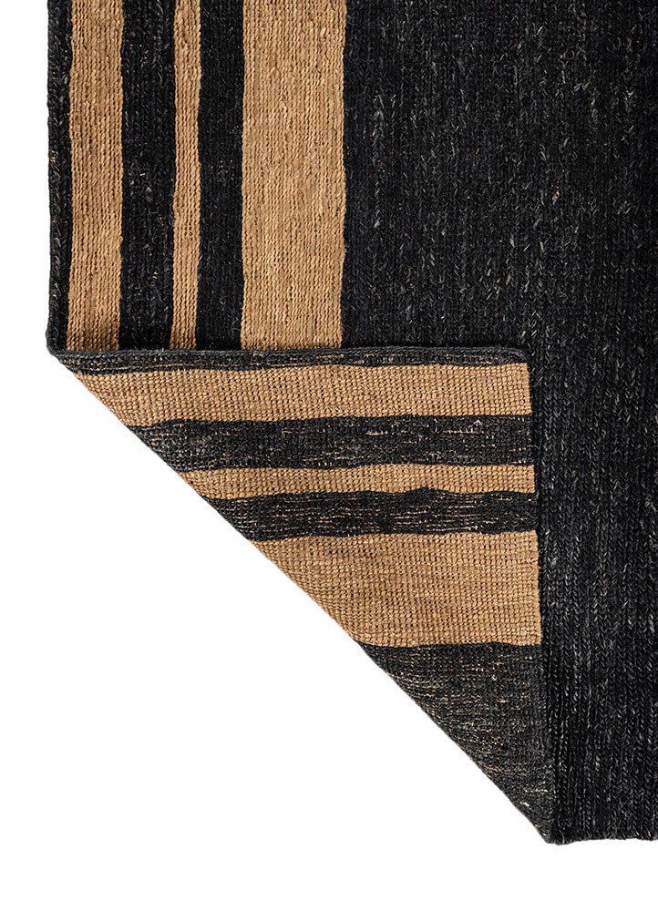 nomadic threads grey and black jute and hemp hand knotted Rug - Backing Shot nomadic threads grey and black jute and hemp hand knotted Rug - Backing Shot