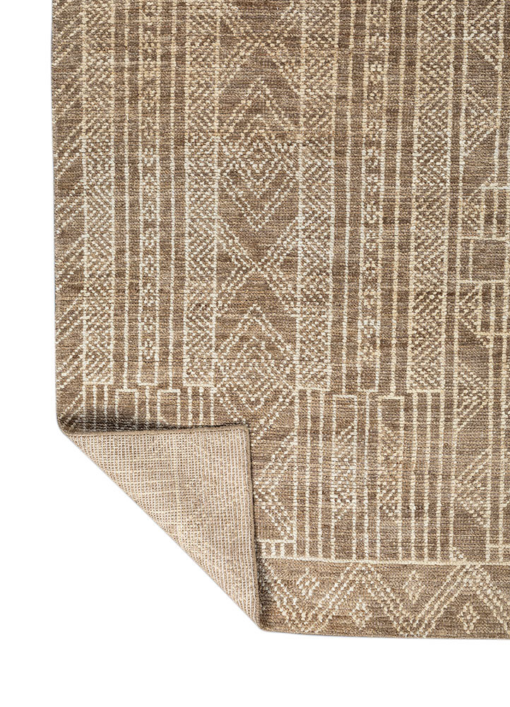 thyme beige and brown jute and hemp hand knotted Rug - Backing Shot thyme beige and brown jute and hemp hand knotted Rug - Backing Shot
