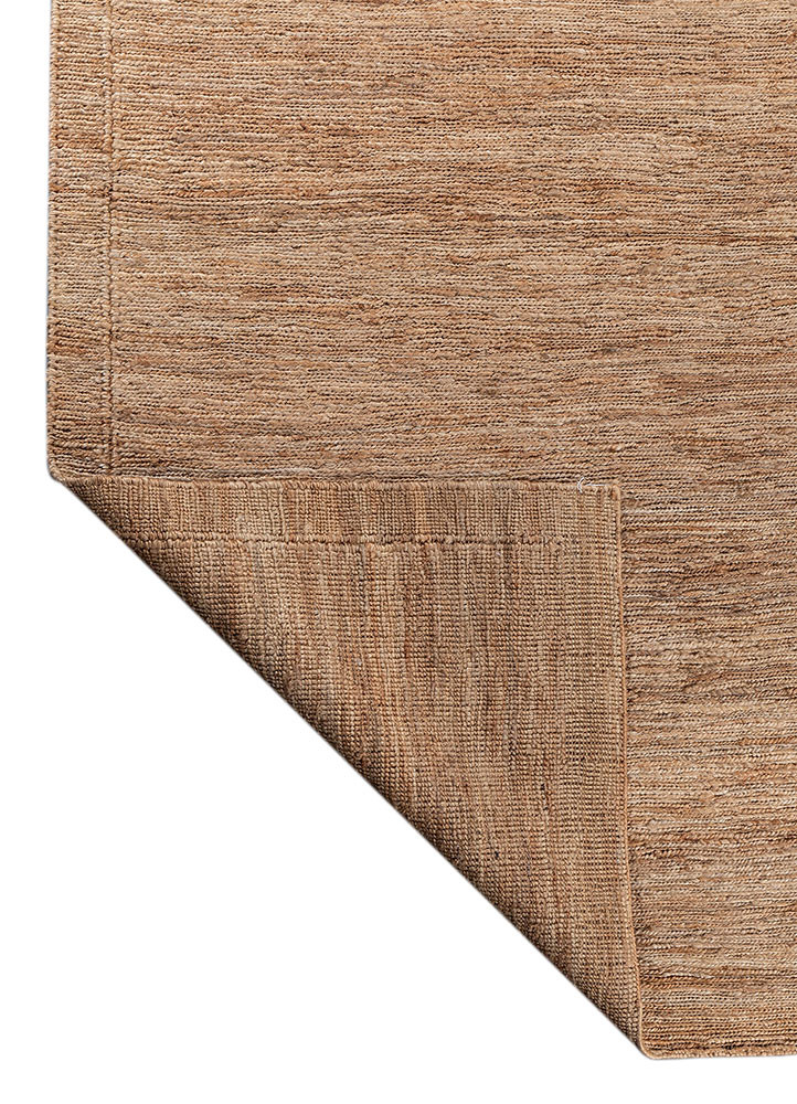 hula beige and brown jute and hemp hand knotted Rug - Backing Shot