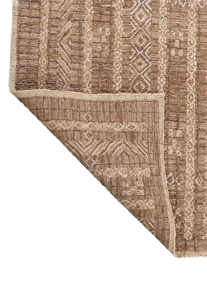 thyme beige and brown jute and hemp hand knotted Rug - Backing Shot thyme beige and brown jute and hemp hand knotted Rug - Backing Shot