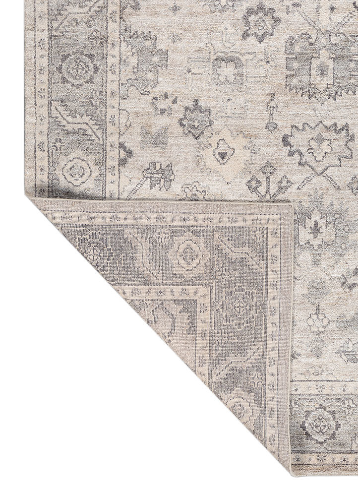 erbe grey and black wool hand knotted Rug - Backing Shot erbe grey and black wool hand knotted Rug - Backing Shot