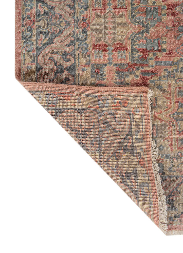 erbe pink and purple wool hand knotted Rug - Backing Shot erbe pink and purple wool hand knotted Rug - Backing Shot