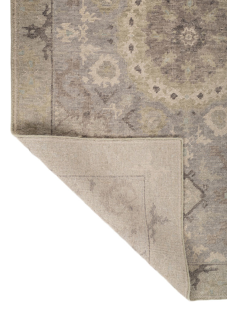 erbe grey and black wool hand knotted Rug - Backing Shot erbe grey and black wool hand knotted Rug - Backing Shot