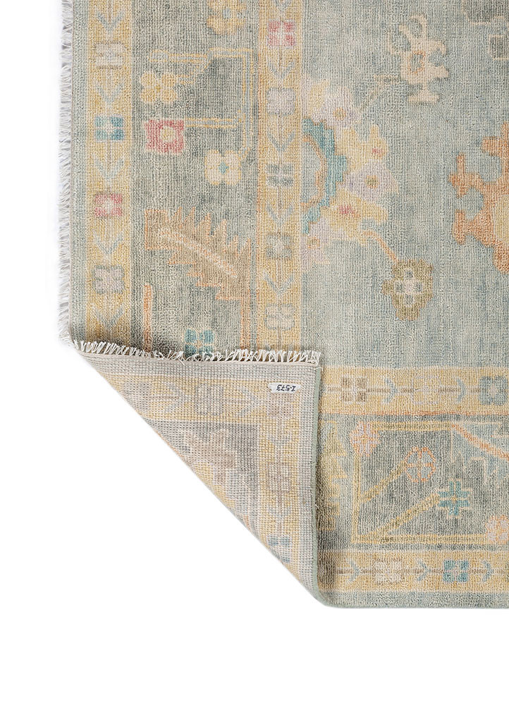 abrash blue wool hand knotted Rug - Backing Shot abrash blue wool hand knotted Rug - Backing Shot