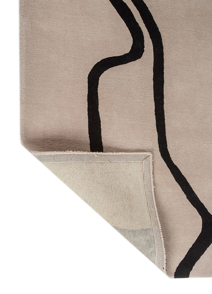 contour ivory wool and bamboo silk hand tufted Rug - Backing Shot contour ivory wool and bamboo silk hand tufted Rug - Backing Shot