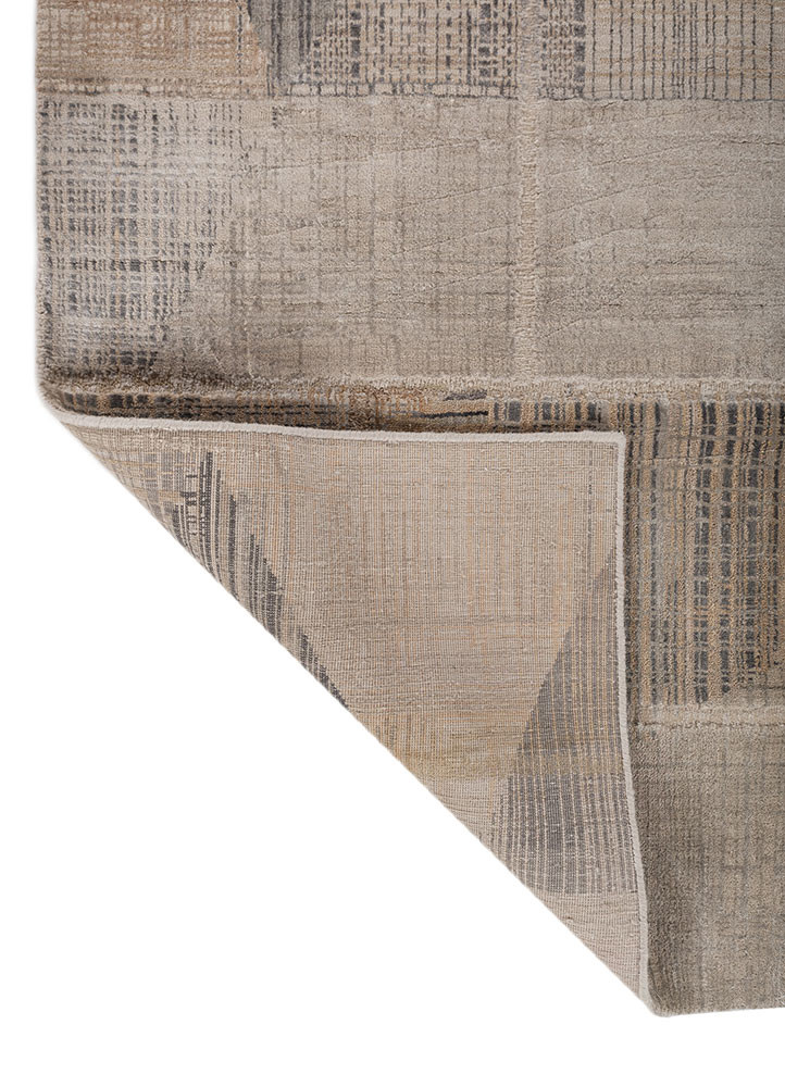 provenance grey and black wool and bamboo silk hand knotted Rug - Backing Shot provenance grey and black wool and bamboo silk hand knotted Rug - Backing Shot