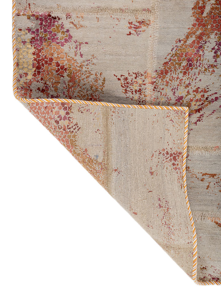 provenance blue wool and bamboo silk hand knotted Rug - Backing Shot provenance blue wool and bamboo silk hand knotted Rug - Backing Shot