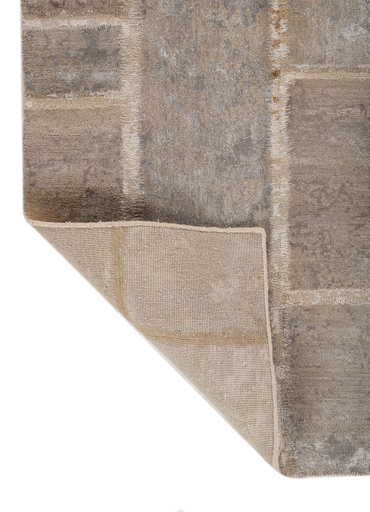 provenance grey and black wool and bamboo silk hand knotted Rug - Backing Shot provenance grey and black wool and bamboo silk hand knotted Rug - Backing Shot