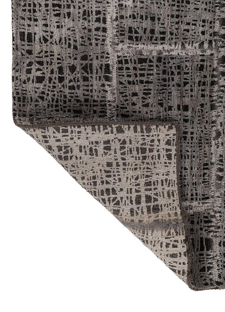 aprezo blue wool and bamboo silk hand knotted Rug - Backing Shot aprezo blue wool and bamboo silk hand knotted Rug - Backing Shot