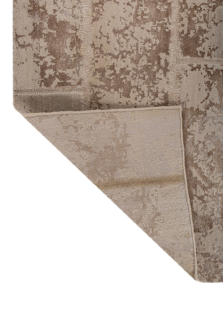 provenance ivory wool and bamboo silk hand knotted Rug - Backing Shot