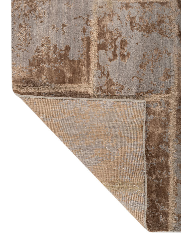provenance grey and black wool and bamboo silk hand knotted Rug - Backing Shot provenance grey and black wool and bamboo silk hand knotted Rug - Backing Shot