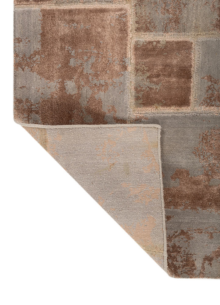 provenance grey and black wool and bamboo silk hand knotted Rug - Backing Shot provenance grey and black wool and bamboo silk hand knotted Rug - Backing Shot