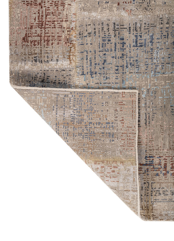 provenance grey and black wool and bamboo silk hand knotted Rug - Backing Shot provenance grey and black wool and bamboo silk hand knotted Rug - Backing Shot