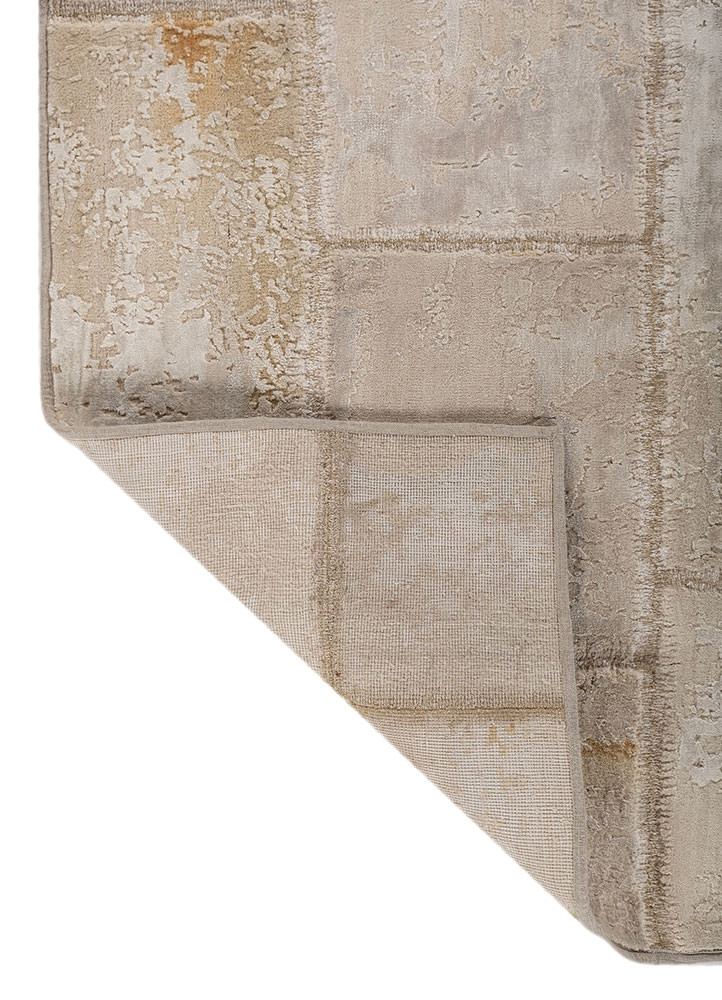 aprezo ivory wool and bamboo silk hand knotted Rug - Backing Shot aprezo ivory wool and bamboo silk hand knotted Rug - Backing Shot