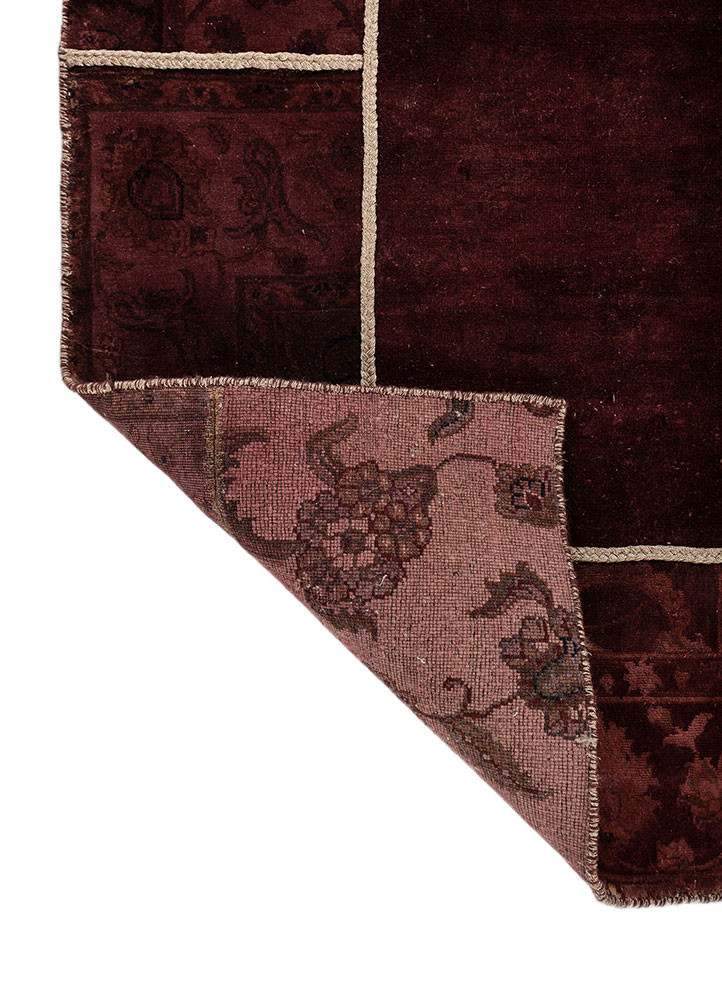 provenance red and orange wool hand knotted Rug - Backing Shot provenance red and orange wool hand knotted Rug - Backing Shot