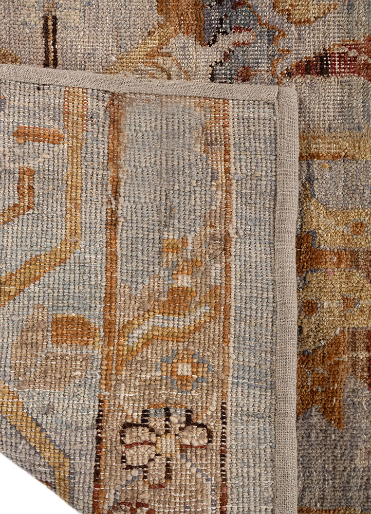 provenance blue wool hand knotted Rug - Backing Shot