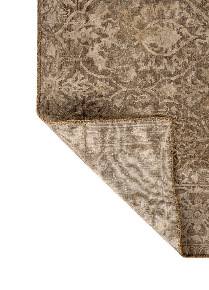 provenance gold wool and silk hand knotted Rug - Backing Shot provenance gold wool and silk hand knotted Rug - Backing Shot