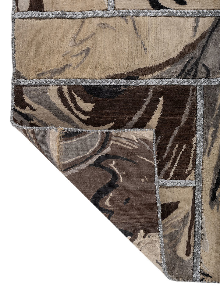 provenance gold wool and silk hand knotted Rug - Backing Shot provenance gold wool and silk hand knotted Rug - Backing Shot