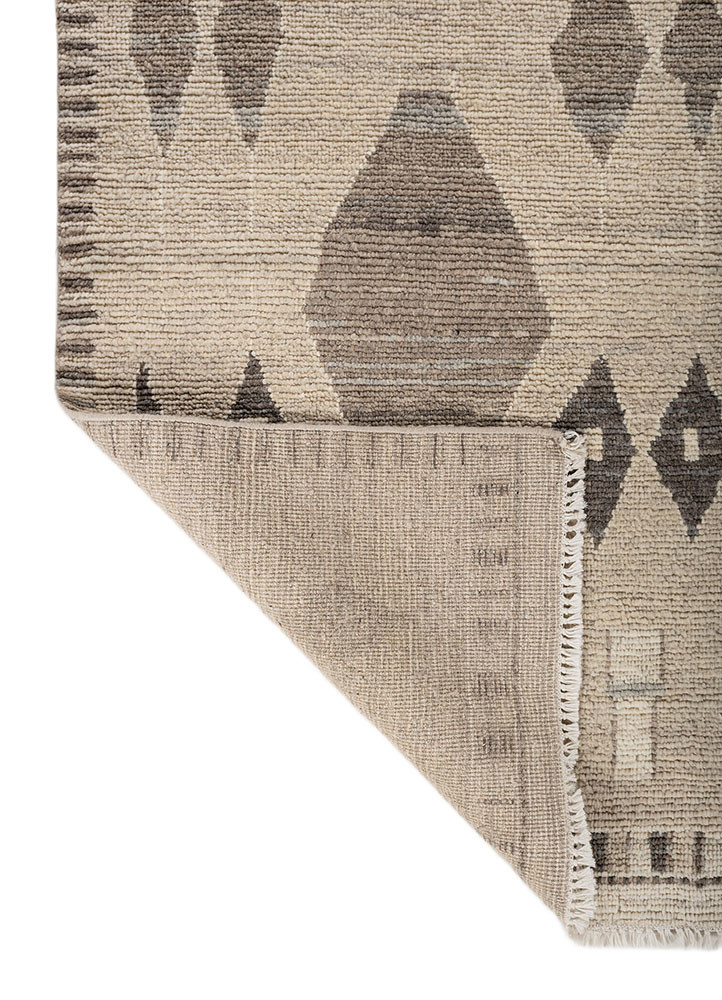 manifest beige and brown afghan wool hand knotted Rug - Backing Shot manifest beige and brown afghan wool hand knotted Rug - Backing Shot