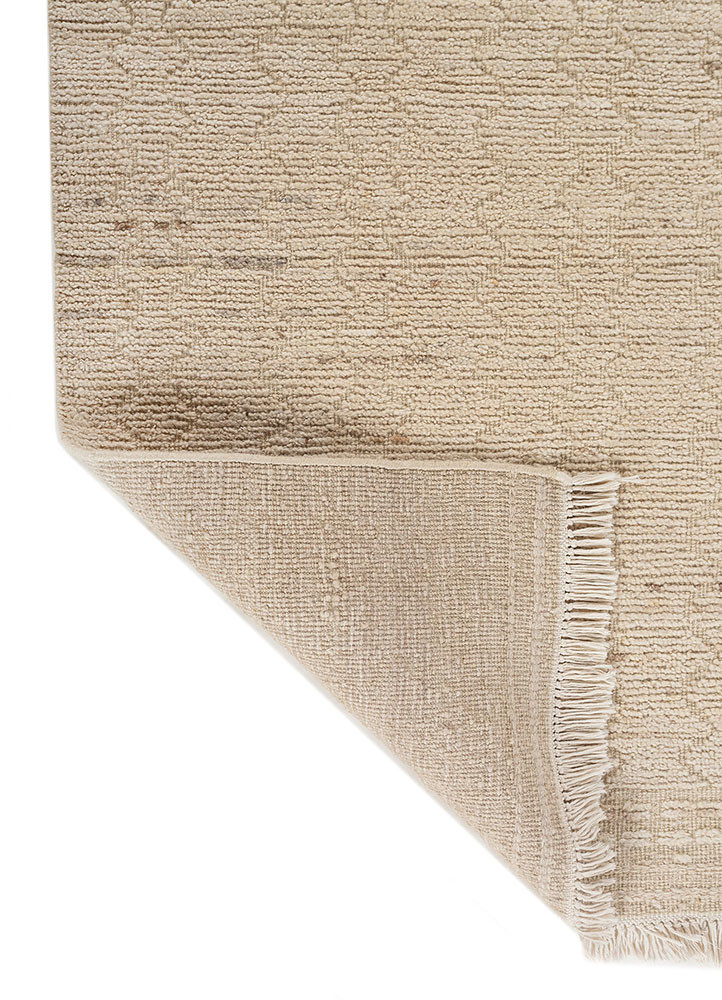manifest ivory wool hand knotted Rug - Backing Shot