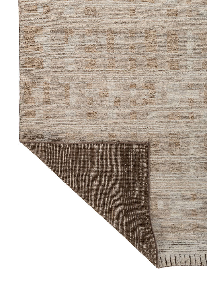 manifest beige and brown wool hand knotted Rug - Backing Shot manifest beige and brown wool hand knotted Rug - Backing Shot