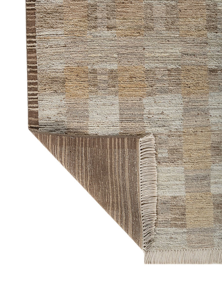 manifest ivory wool hand knotted Rug - Backing Shot