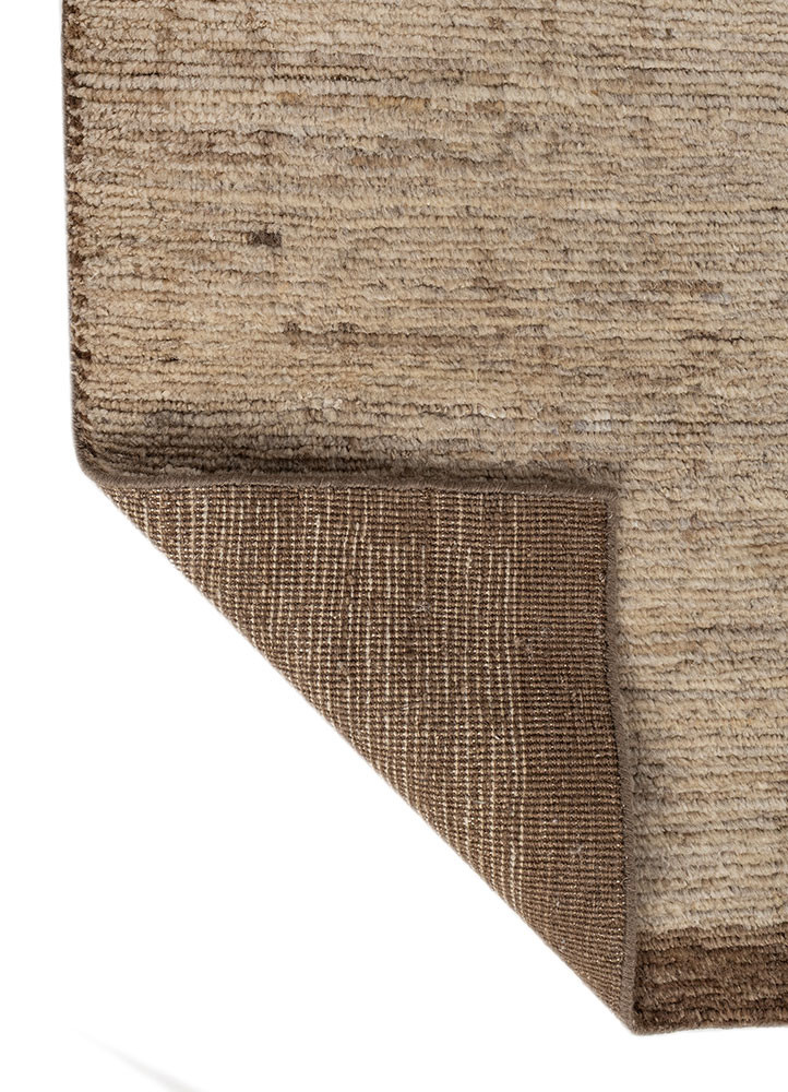 manifest beige and brown wool hand knotted Rug - Backing Shot manifest beige and brown wool hand knotted Rug - Backing Shot