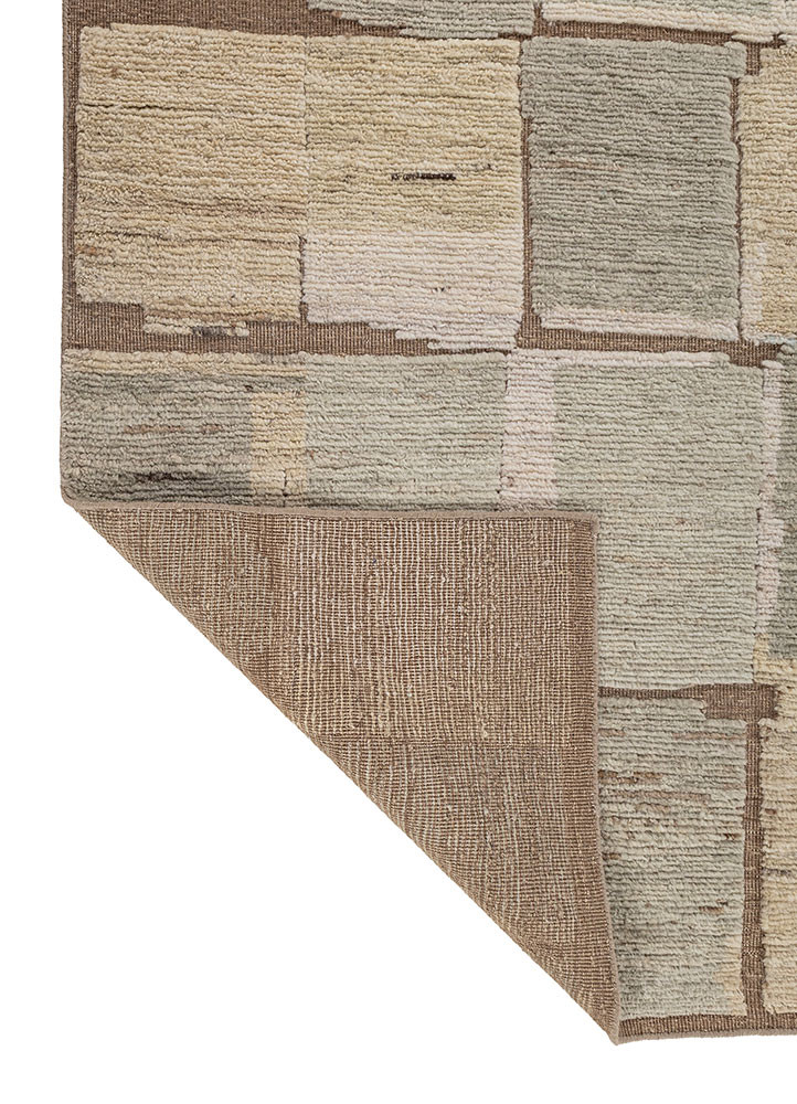 aprezo green wool hand knotted Rug - Backing Shot aprezo green wool hand knotted Rug - Backing Shot