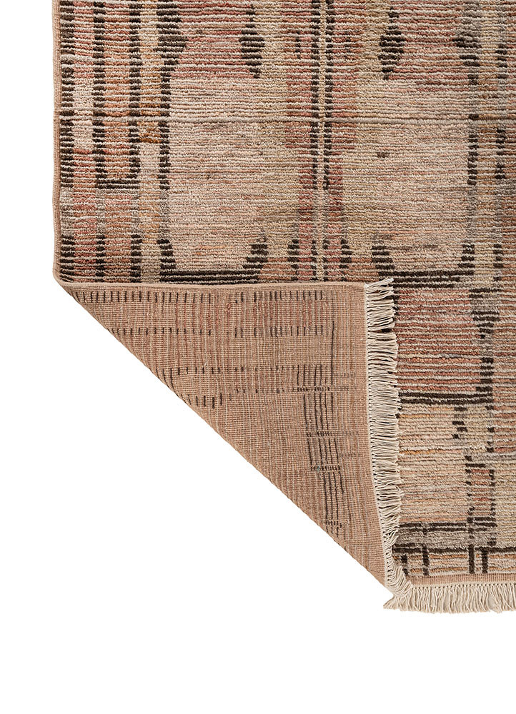 aprezo red and orange wool hand knotted Rug - Backing Shot aprezo red and orange wool hand knotted Rug - Backing Shot