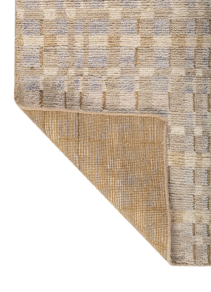manifest ivory wool hand knotted Rug - Backing Shot