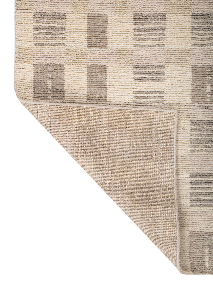 manifest ivory wool hand knotted Rug - Backing Shot