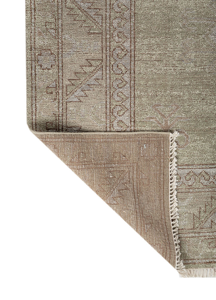erbe green wool hand knotted Rug - Backing Shot erbe green wool hand knotted Rug - Backing Shot