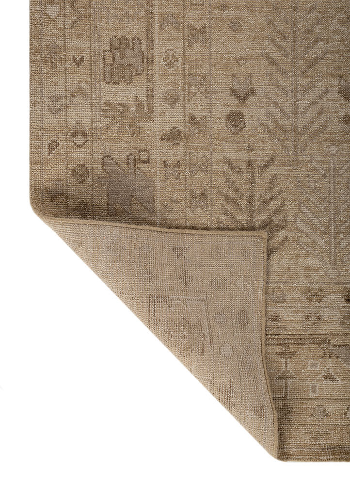 erbe beige and brown wool hand knotted Rug - Backing Shot erbe beige and brown wool hand knotted Rug - Backing Shot