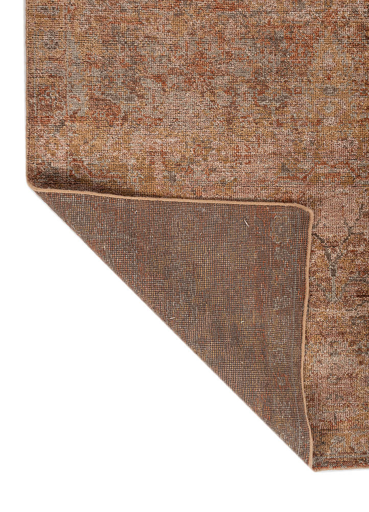 erbe beige and brown wool hand knotted Rug - Backing Shot erbe beige and brown wool hand knotted Rug - Backing Shot