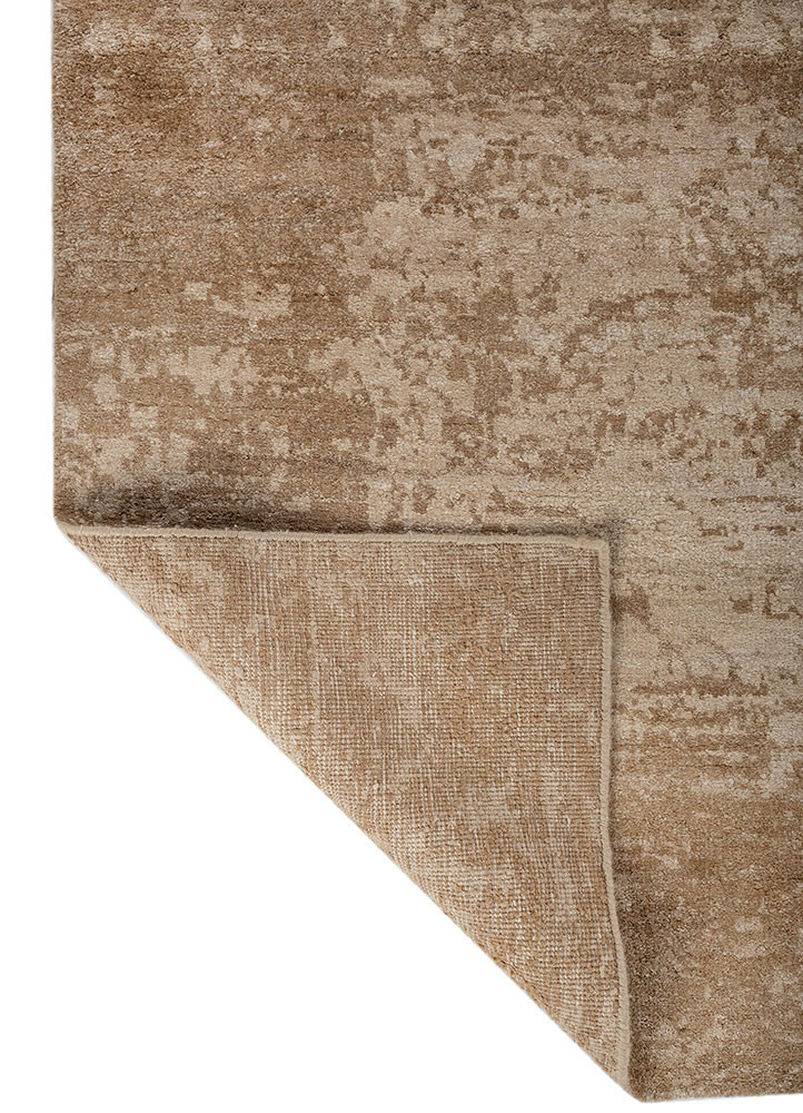 gulmarg beige and brown silk hand knotted Rug - Backing Shot gulmarg beige and brown silk hand knotted Rug - Backing Shot