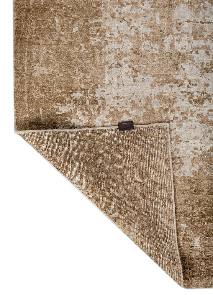 gulmarg beige and brown silk hand knotted Rug - Backing Shot gulmarg beige and brown silk hand knotted Rug - Backing Shot