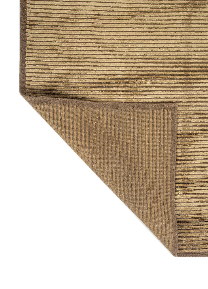 konstrukt gold wool and bamboo silk hand loom Rug - Backing Shot